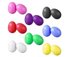 cococity 16 Pezzi Uova di Pasqua Maracas, Eggs Shakers Plastic Musical Instrument Agitatore Colorful Eggs Musical Toys - 8 colori