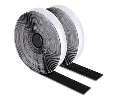 Atdorr adesivo per zanzariere adesivi per zanzariera biadesivo per tessuti Hook Loop Autoadesivo Utilizzato per zanzariere, finestre, cornici per foto, tappetini auto e fatti a mano 2CM x 7.5M nero