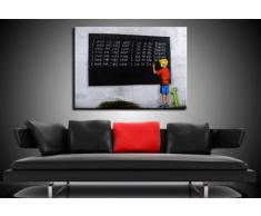 'Fotoleinwand24 – Stampa su tela "Banksy" Graffiti 100 x 70 cm K. Poster. Tela già su telaio. Pop Art dipinto stampe artistiche da parete, immagini, immagini per decorazione – decorazione/immagini da parete Top 200 "Bansky Streetart