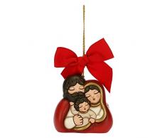 THUN - Addobbi Natalizi, Sacra Famiglia in Ceramica Decorata a Mano, Versione Maxi - Idea Regalo Natale 2022-7x5.5x7 cm h