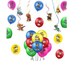 SUNSK Paw Dog Patrol Palloncini Compleanno Lattice Balloons Feste Stelle Filanti Decorazioni Party Decor 26 Pezzo