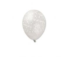 IRPot - 100 PALLONCINI IN LATTICE " W GLI SPOSI " PERLA DECORAZIONE MATRIMONIO