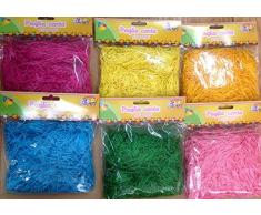 2 pz SACCHETTO PAGLIA GR 25 COLORI ASSORTITI DECORAZIONI PASQUALI VETRINE NEGOZI PER UOVA