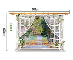 Wall sticker adesivo finestra Autumn Scenery decorazione adesiva parete casa