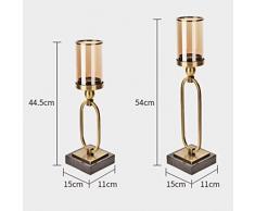 ZLBYB Candeliere, Oro Ottone Candelieri, Wedding & Holder Dinning Table Candeliere Decorativo, Metallo Candelabra (Colore: Oro, Size: 15 * 11 * 44,5 Centimetri) (Size : 44.5cm)