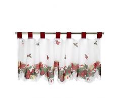 Tenda per finestre PERIODO NATALIZIO, adatta a cucina, bagno e salotto / 45x90 cm / bianco / tenda moderna trasparente per il Natale