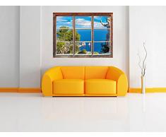 Isola di Capri in Italia Fenêtre en 3D look, mur ou format vignette de la porte: 62x42cm, stickers muraux, sticker mural, décoration murale