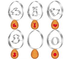 O-Kinee Pasqua Formine Biscotti, stampi Biscotti Pasqua, 5 Pz stampi per Biscotti Kit-Uovo, Stampi Taglierine del Biscotto in Acciaio Inossidabile, Decorazioni pasquali