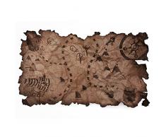 Mappa del Tesoro Capitano Festa dei Pirati Bordi Strappati Vintage Antica Mappa Nautica per Bambini Costume da Pirata Decorazione della tavola da Parete 1 pz