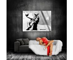 'Graffiti "Banksy" stampa su Leinwand – Quadro 40 x 30 cm K. Poster. Nr.: 6448 tela già su telaio. Pop Art dipinto stampe artistiche da parete, immagini, immagini per decorazione – decorazione/immagini da parete Top 200 "Bansky Streetart