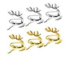 Portatovaglioli Natalizi Portatovaglioli in Metallo Portatovaglioli​Matrimonio Festa Del Portatovaglioli Anelli dei Cervi Adatto a Festa, Hotel, Matrimonio, Natale, Cena, Ristorante 6 Pezzi