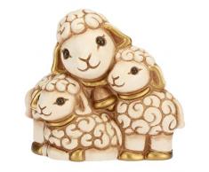 THUN - Statuina Presepe Gruppo di Pecore - Decorazioni Natale Casa - Linea Presepe Classico - Ceramica - 6,1 x 3,3 x 5,5 h cm