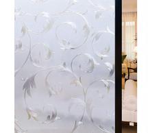 rabbitgoo Pellicola per Vetri Finestre-3D Fiore Decorativa,Autoadesive,Anti-UV90x200cm