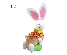 CatcherMy Easter Candy Egg Basket Creativo Simpatico Coniglietto con Cesto Coniglio di Pasqua Cestino Regalo di Pasqua Candy Egg Cestello di stoccaggio Bambini Bunny Bag