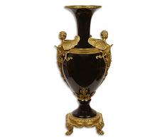 Casa Padrino Vaso Art Nouveau Nero/Oro 26,6 x 21,2 x H 57,3 cm - Vaso a Balaustro