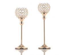 VINCIGANT Oro Cristallo Portacandele Candelabro Candeliere Centrotavola Candeliere Ornamento Casa caffè Camera da Letto Festa, Decorazioni Natalizie/Regalo di Natale 30 35 cm