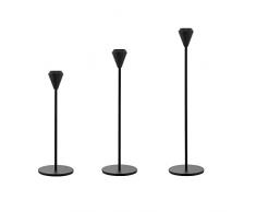 Mogokoyo 3 pezzi portacandele neri 18/23/28 cm Candelabro Candeliere decorativo Tavolo Ornamento Decorazioni per matrimoni,compleannicene, feste Regalo