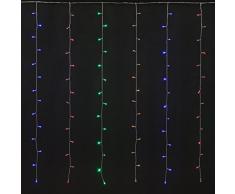 XMASKING Tenda 3 x 1,52 m, 182 led, cavo trasparente, con giochi di luce, luci natalizie, luci colorate, luci di Natale