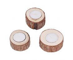 CHICIRIS Candela Tealight in legno, portalumino largo applicabilità faggio naturale per bar