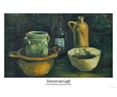 1art1 Vincent Van Gogh Poster Natura Morta Ceramiche con Due Bottiglie, 1884 Stampa 91x61 cm
