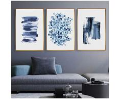 HYFBH Quadro Moderno Blu Dipinto ad Olio su Tela Stampa Poster Decorazioni per la casa Blu Navy Immagine di Arte della Parete per Soggiorno Navata-50x70 cm Senza Cornice