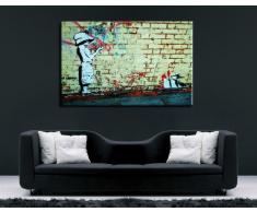 'Banksy stampa su tela, 100 x 70 cm K. Poster. Tela già su telaio. Pop Art dipinto stampe artistiche da parete, immagini, immagini per decorazione - decorazione/Top 100 "Banksy foto - Graffiti/Street Art stampe artistiche