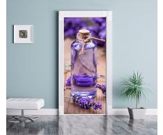 fiori di lavanda fresca come Murale, Formato: 200x90cm, telaio della porta, adesivi porta, porta decorazione, autoadesivi del portello