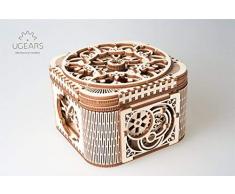Ugears Cofanetto in Legno con Chiave (Con Combinazione Segreta) Scrigno per Gioielli, Monili e Ricordi | Portagioie KIT Fai da Te da Montare| Prodotto Europeo| Ottima Idea Regalo Visto su Kickstarter