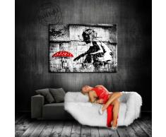 'Fotoleinwand24 - Stampa su tela "Banksy" Graffiti 100 x 70 cm K. Poster. Tela già su telaio. Pop Art dipinto stampe artistiche da parete, immagini, immagini per decorazione - decorazione/immagini da parete Top 200 "Bansky Streetart