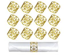 Anelli di Tovagliolo in Metallo 12 Pezzi Anello Portatovaglioli Rotondi per Matrimoni, Cena, Compleanni Feste Decorazione da Tavolo (Oro)