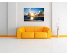 Sunshine Beach Blue Sky Beach pittura su tela, Immagini XXL completamente incorniciati con telai di grandi dimensioni cuneo. Stampa artistica su quadro a parete con cornice. Più economico di pittura o di un dipinto a olio, non