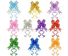 Srcasy 300 Pezzi Fiocchi Regalo, Fiocco Strip, Tirare Fiocchi Nastro, Fiocchi Regalo Colorati, Regalo Fiocchi di Nastro, Nastro Nodo, per Feste di Nozze, Compleanni, Regali per Borse, Cestini