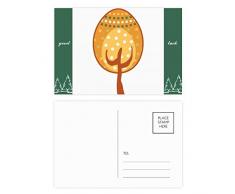 Set di cartoline per festival pasquali, albero di buona fortuna, 20 pezzi
