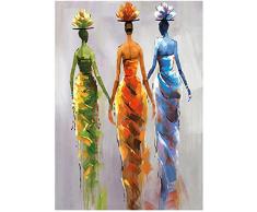 Donne africane Poster Pittura Immagine per soggiorno Stampa su tela Home Decor Canvas Wall Art Quadri astratti di arte tribale 50x70cm / 19,6 x27,5 Senza cornice