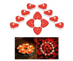 Candela Damore Romantico, Candela Cuore, 12 Pezzi Candele Amore, Candele a Forma Di Cuore, Senza Fumo Candele, Candele Romantiche, Candela Cuore Ideale, Romantiche Candele a Forma Di Cuore