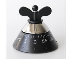 Alessi Kitchen Timer A09 B da Cucina di Design con Movimento Meccanico in Resina Termoplastica, Nero