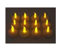 SODIAL(R) 12 candele tremolanti set funziona a batterie come una candela reale batteria operata senza fiamma candela te' luce di nozze