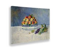 Giallobus - Quadro - Pierre Auguste Renoir - Natura Morta con pesche e UVA - Tela Canvas - 70x50 - Pronto da Appendere - Quadri Moderni per la casa