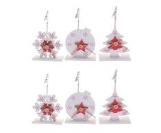 Vosarea 6 pezzi Segnaposto Natale Memo Clip Titolare Portafoto Supporto Numero Posto Memo Holder Decorazione Tavolo Natale Oggettistica Natalizia