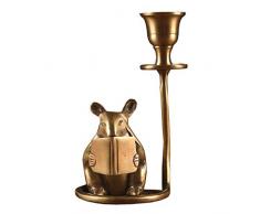 liushop Candelabri Criceto in Ottone da Lettura Candelabro Sala Studio Desktop Candlestick Decorazione Vintage Art Decoration Gift Candelabro