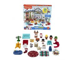 ​Fisher-Price Little People - Calendario dellAvvento, Playset Natalizio, 24 Giocattoli per il Gioco di Finzione, Giocattolo e Regalo per Bambini tra 1 e 5 Anni, HGP72