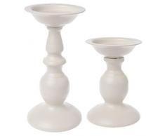 Lagand - Candelabro in metallo bianco, decorazione per matrimonio, decorazione da tavola, idea regalo, Metallo, bianco, S:ca.10.5x14.5cm/2.36inx5.71in