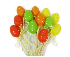 Zelda Bomboniere Pz 12 Pick Uovo Colorato Pois Decorazioni Addobbi Primavera Pasqua