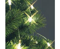 XMASKING Mantello di luci per Albero di Natale 3,8 x h. 2 m, 195 LED Bianco Caldo, Cavo Verde, Decorazione Albero, luci per Albero