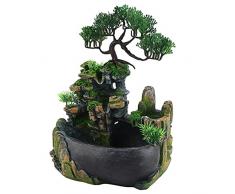 Kuuleyn Fontana da Tavolo, Fontana da Interni, Mini Cascata Fontana da Tavolo Meditazione Zen Decorazione a Cascata Spina UE 220V
