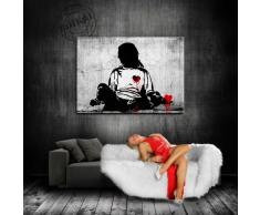 'Banksy stampa su tela 80 x 60 cm K. Poster. N. 2055 tela già su telaio. Pop Art dipinto stampe artistiche da parete, immagini, immagini per decorazione – decorazione/Top 100 "Banksy foto – Graffiti/Street Art stampe artistiche