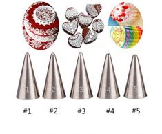 BrilliantDay Set di 5 Pezzi Ugello in Acciaio Inossidabile Decorazione Pasticceria - per Decorazione Pasticceria, Pasticceria Kit Torte, Dolci Cupcake, Utensili Pasticceria#4