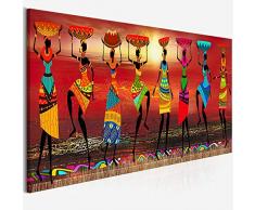 Etnicos Dipinti darte tribale Donne africane che ballano Quadro dipinto per soggiorno Stampa su tela Decorazioni per la casa Opere darte 50x150 cm (20 x59) Senza cornice