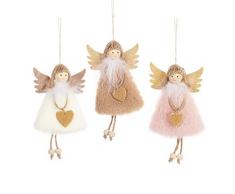 AOOPOO 3 PCS Ciondoli per Albero di Natale,Angioletto di Natale di Peluche Ornamenti di Natale per La Decorazione Dellalbero di Natale
