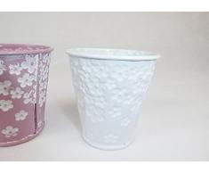 Vasetto Latta 6,5x6,5 Cm Contenitori Fiorati Addobbi Primavera Pasqua (Fuxia)